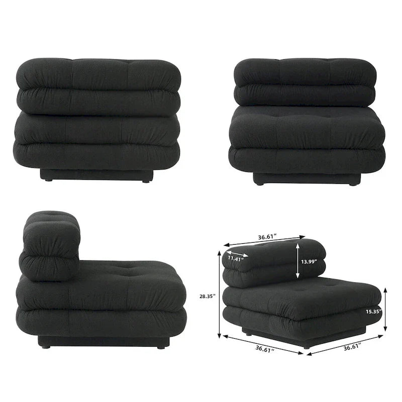 146-Inch U-Shaped Luxury Modular Sectional Sofa - Modern 6-Seat Couch with Chaise Ottomans for Your Living Room 15