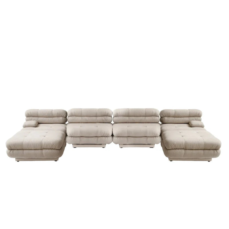 146-Inch U-Shaped Luxury Modular Sectional Sofa - Modern 6-Seat Couch with Chaise Ottomans for Your Living Room 17