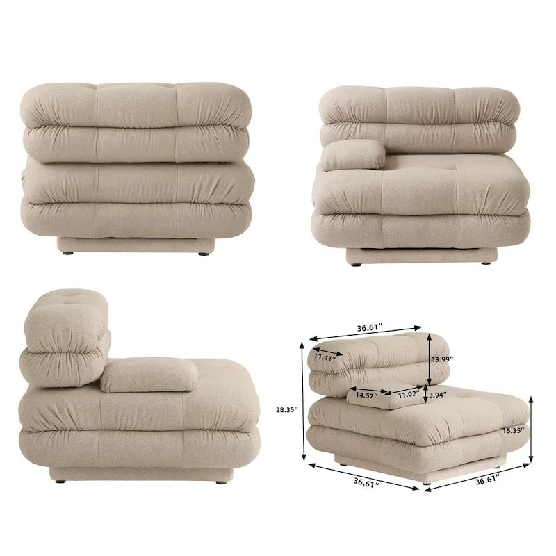 146-Inch U-Shaped Luxury Modular Sectional Sofa - Modern 6-Seat Couch with Chaise Ottomans for Your Living Room 20