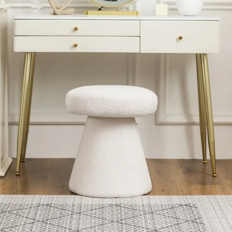 Adeco Large Soft Mushroom Ottoman - Versatile Foot Stool for Living Room and Bedroom 33