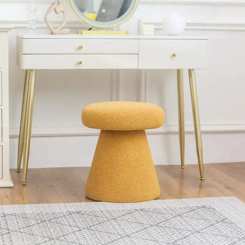 Adeco Large Soft Mushroom Ottoman - Versatile Foot Stool for Living Room and Bedroom 1