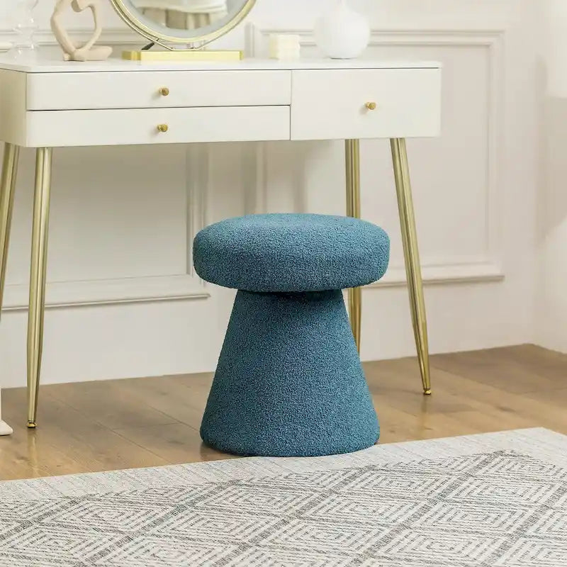 Adeco Large Soft Mushroom Ottoman - Versatile Foot Stool for Living Room and Bedroom 3