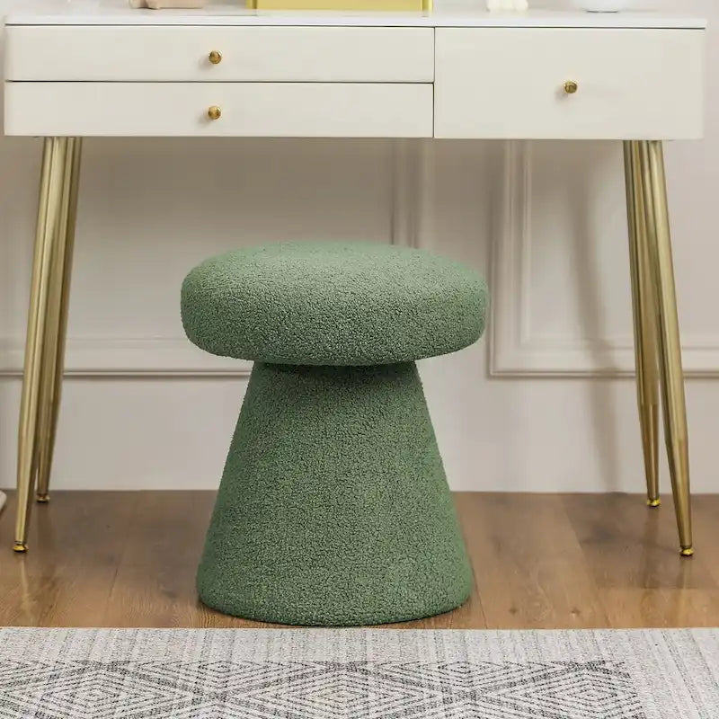Adeco Large Soft Mushroom Ottoman - Versatile Foot Stool for Living Room and Bedroom 4