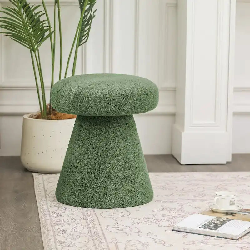 Adeco Large Soft Mushroom Ottoman - Versatile Foot Stool for Living Room and Bedroom 5