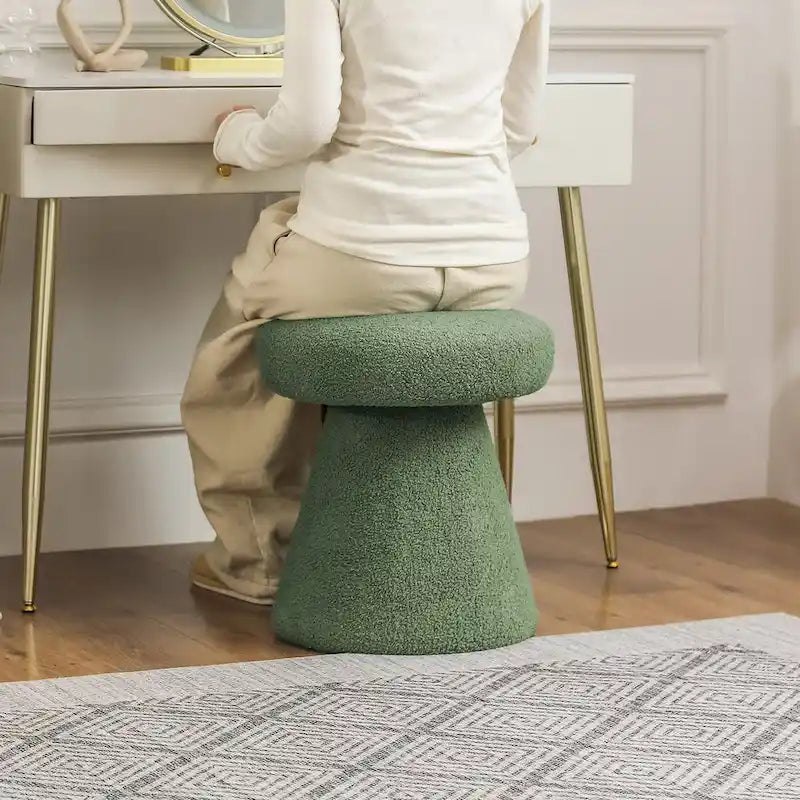 Adeco Large Soft Mushroom Ottoman - Versatile Foot Stool for Living Room and Bedroom 8