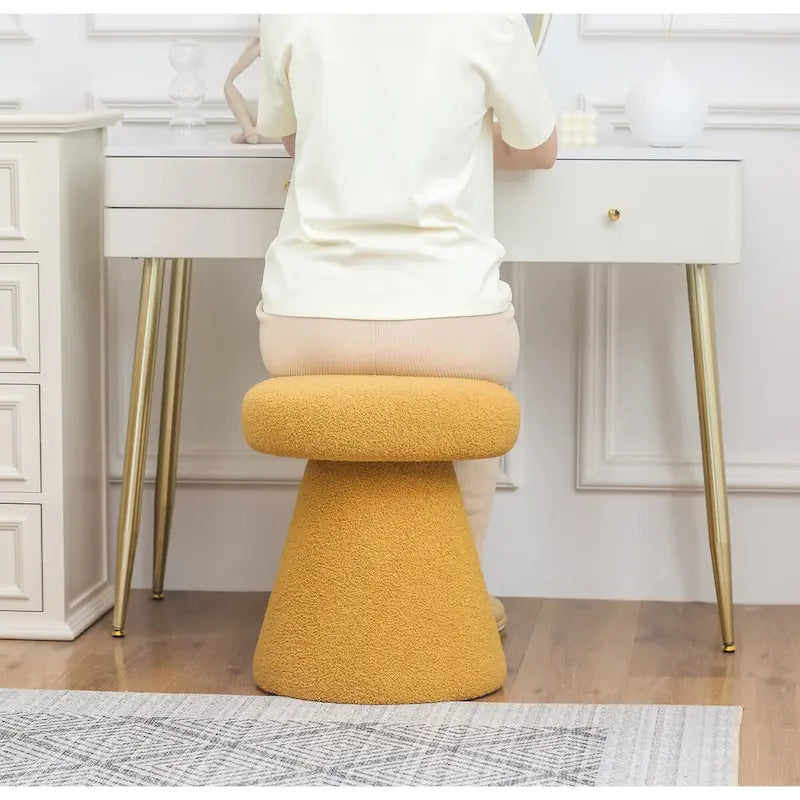 Adeco Large Soft Mushroom Ottoman - Versatile Foot Stool for Living Room and Bedroom 12