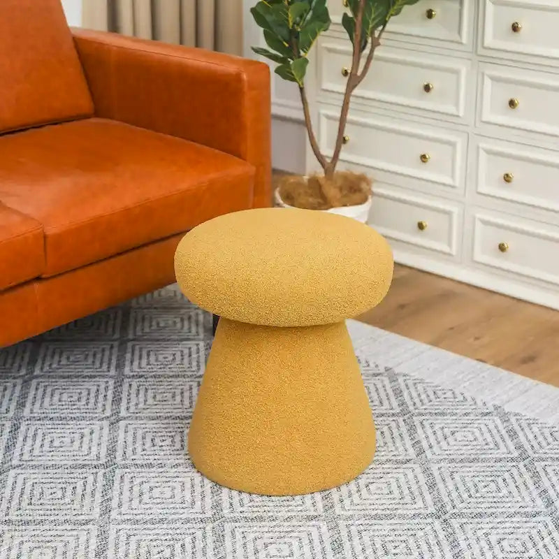 Adeco Large Soft Mushroom Ottoman - Versatile Foot Stool for Living Room and Bedroom 15