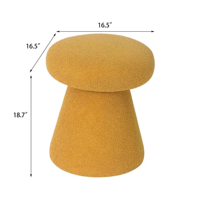 Adeco Large Soft Mushroom Ottoman - Versatile Foot Stool for Living Room and Bedroom 17