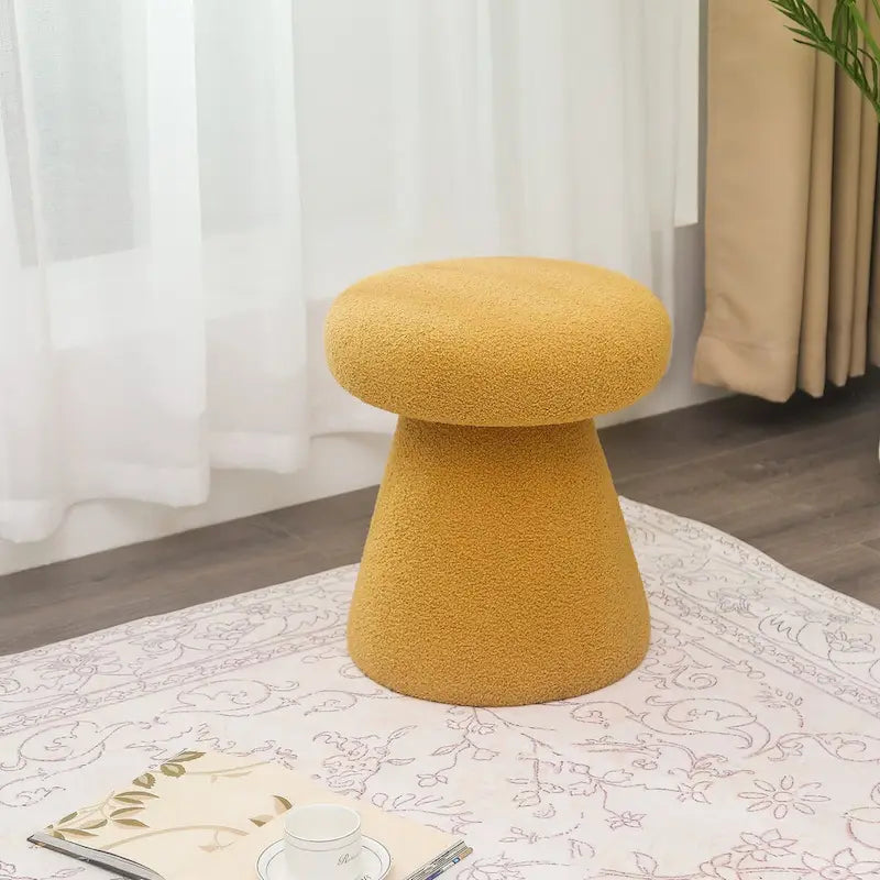 Adeco Large Soft Mushroom Ottoman - Versatile Foot Stool for Living Room and Bedroom 18