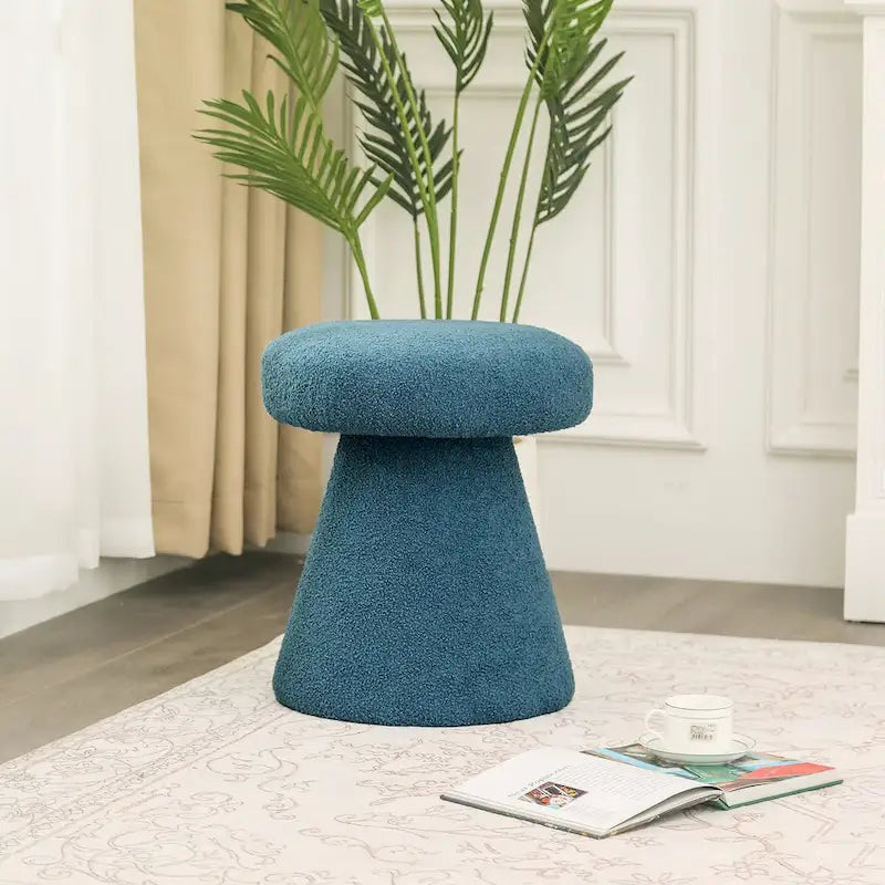 Adeco Large Soft Mushroom Ottoman - Versatile Foot Stool for Living Room and Bedroom 23