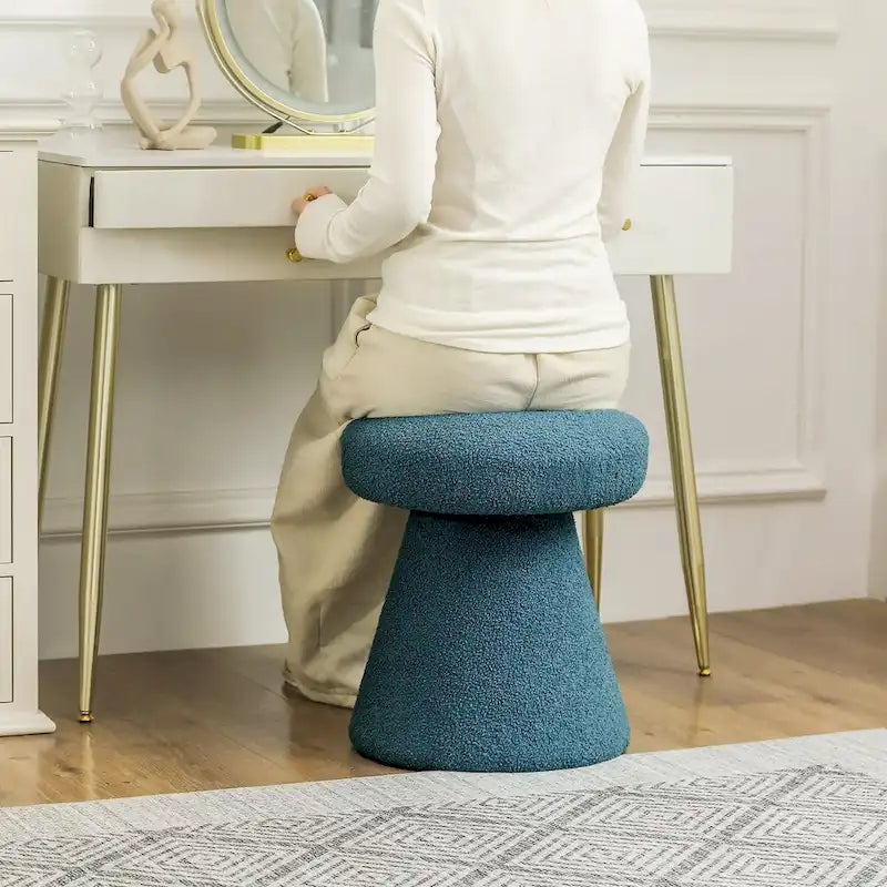 Adeco Large Soft Mushroom Ottoman - Versatile Foot Stool for Living Room and Bedroom 24