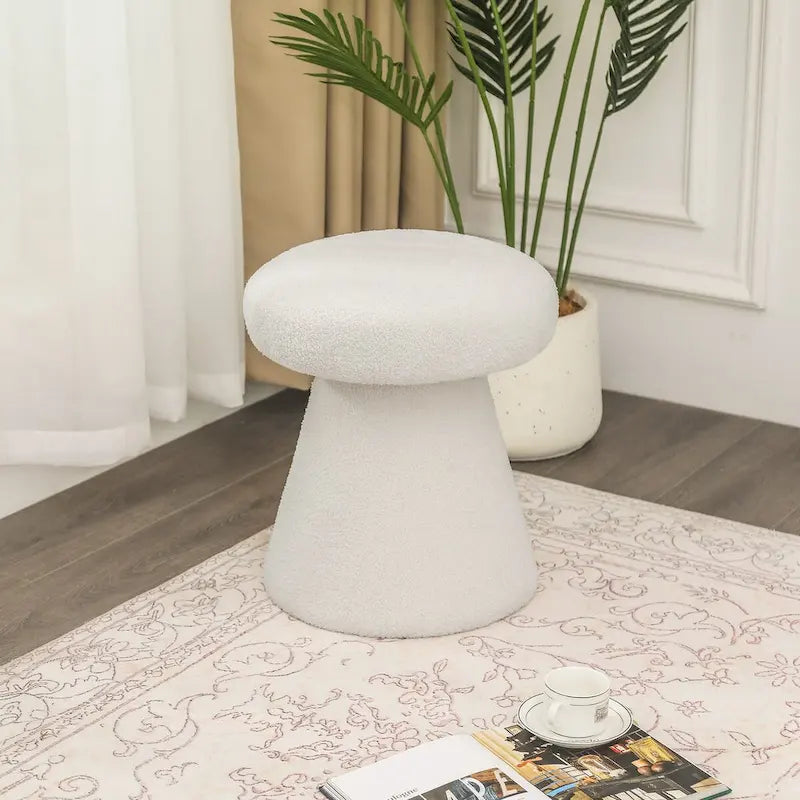 Adeco Large Soft Mushroom Ottoman - Versatile Foot Stool for Living Room and Bedroom 28