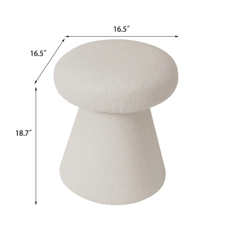 Adeco Large Soft Mushroom Ottoman - Versatile Foot Stool for Living Room and Bedroom 30