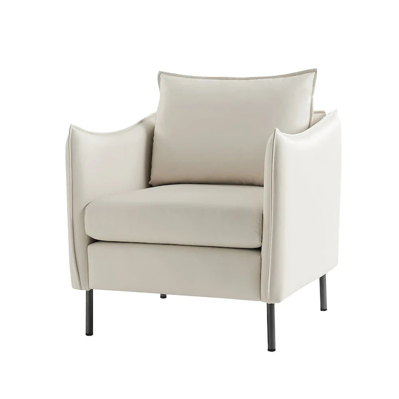 Christopher Contemporary Anti-Scratch Fabric Armchair with Black Metal Legs by HULALA HOME 2