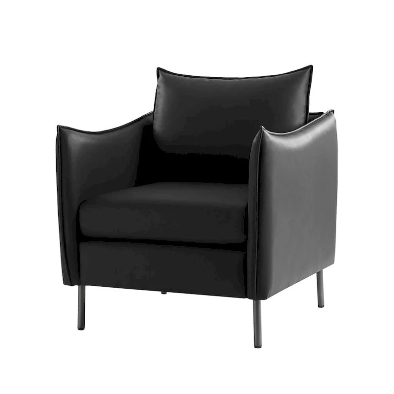 Christopher Contemporary Anti-Scratch Fabric Armchair with Black Metal Legs by HULALA HOME 5