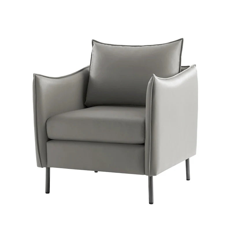 Christopher Contemporary Anti-Scratch Fabric Armchair with Black Metal Legs by HULALA HOME 13