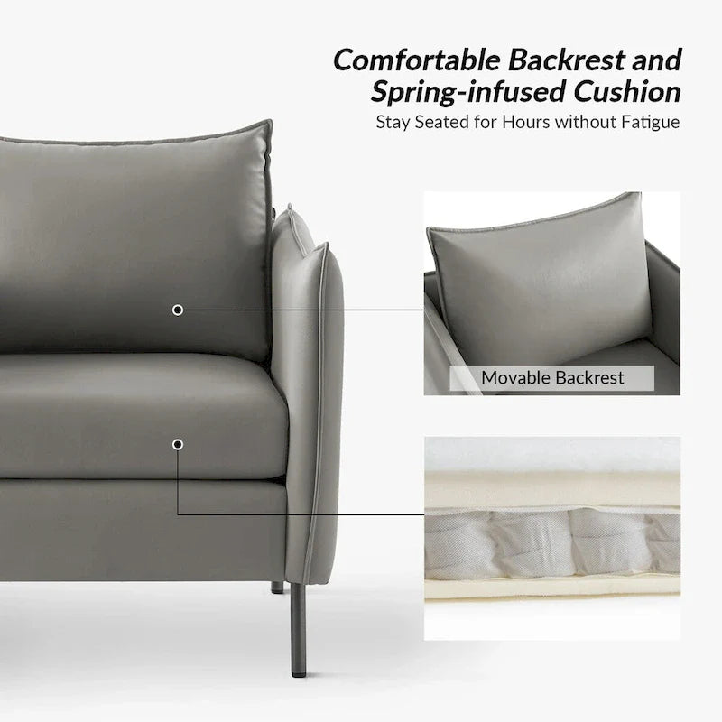 Christopher Contemporary Anti-Scratch Fabric Armchair with Black Metal Legs by HULALA HOME 16