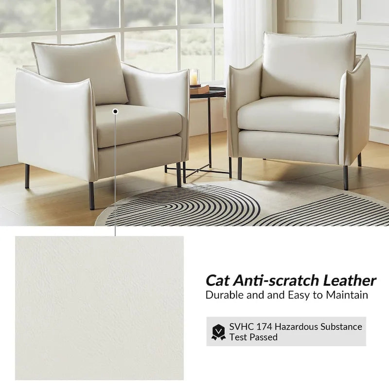 Christopher Contemporary Anti-Scratch Fabric Armchair with Black Metal Legs by HULALA HOME 28