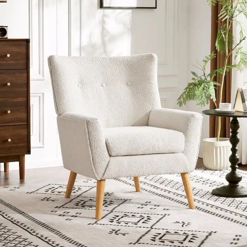 Christopher Knight Home Almond Boucle Tufted Back Accent Chair 12