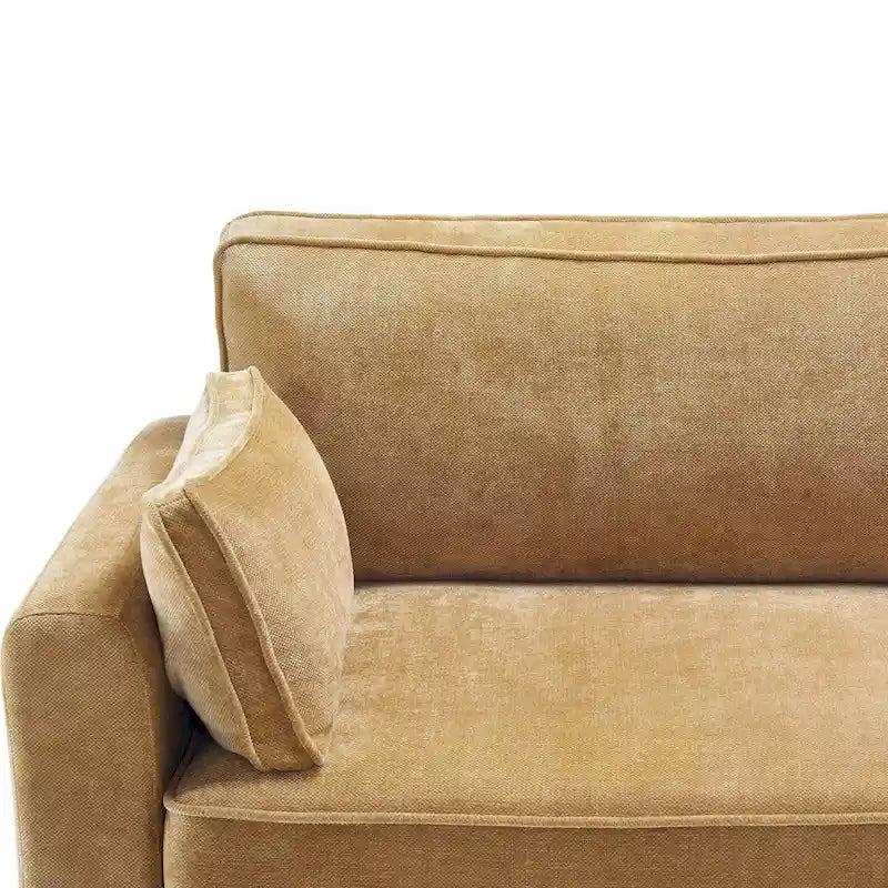 LUE BONA 81 Contemporary Corduroy 3-Seater Sofa - Upholstered Polyester Rectangle Design with Wooden Base for Living Room 13
