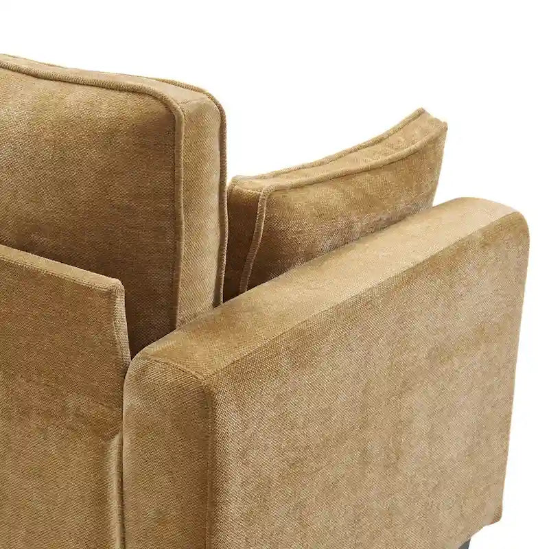LUE BONA 81 Contemporary Corduroy 3-Seater Sofa - Upholstered Polyester Rectangle Design with Wooden Base for Living Room 14