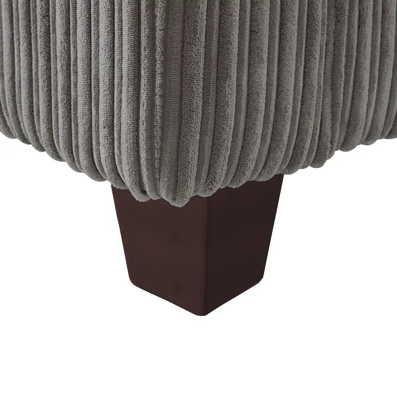 LUE BONA 81 Contemporary Corduroy 3-Seater Sofa - Upholstered Polyester Rectangle Design with Wooden Base for Living Room 27