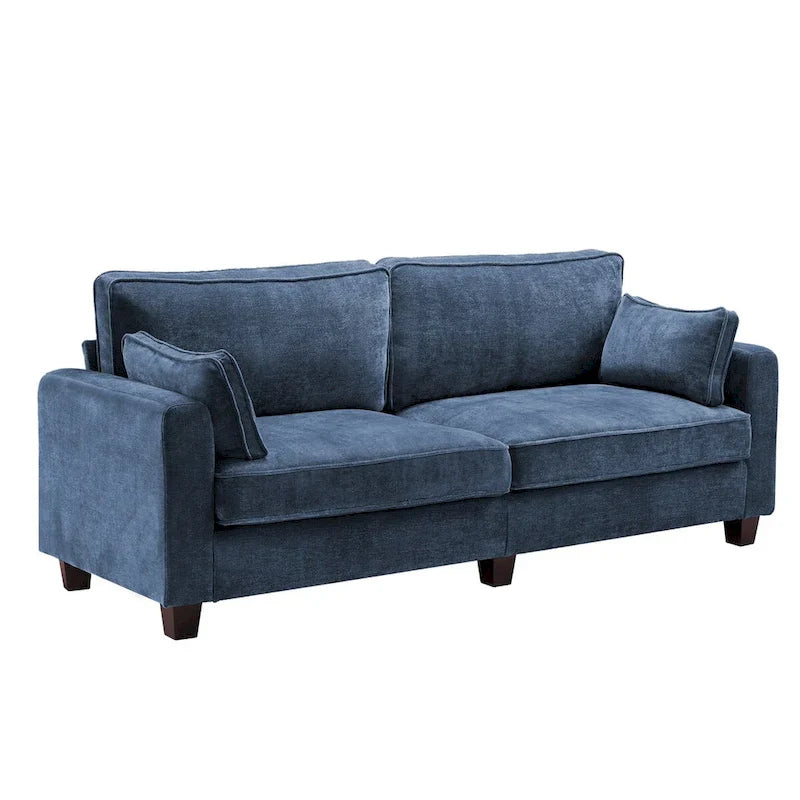 LUE BONA 81 Contemporary Corduroy 3-Seater Sofa - Upholstered Polyester Rectangle Design with Wooden Base for Living Room 32