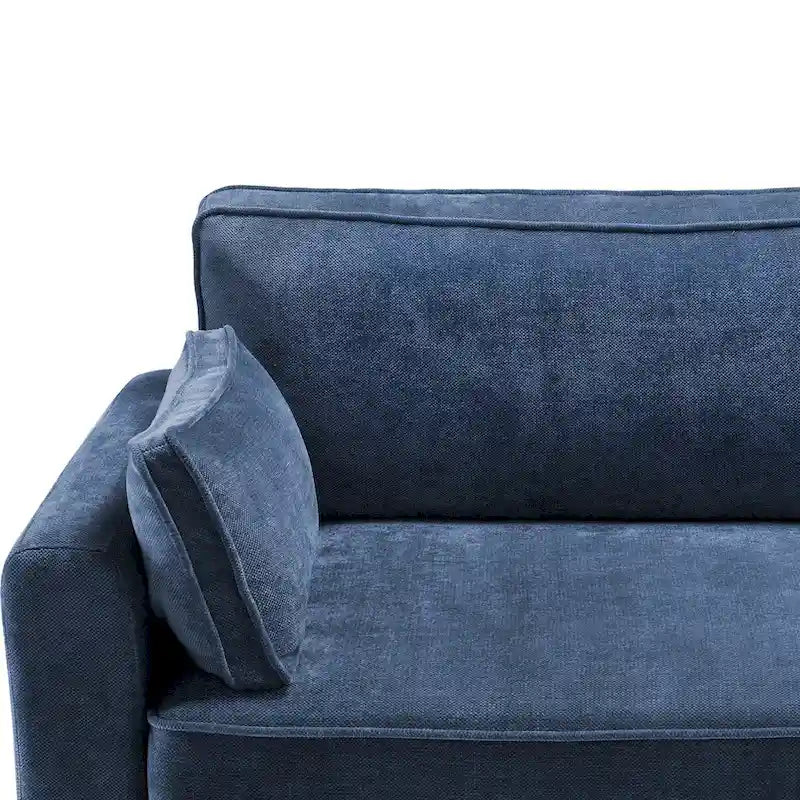 LUE BONA 81 Contemporary Corduroy 3-Seater Sofa - Upholstered Polyester Rectangle Design with Wooden Base for Living Room 33