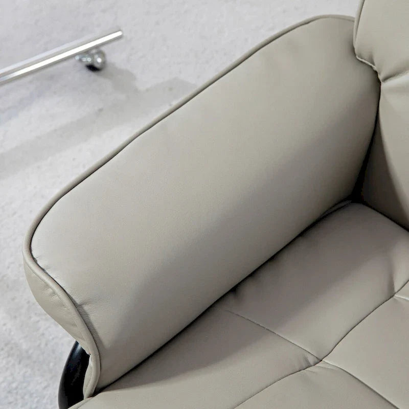 HOMCOM Faux Leather Swivel Recliner Chair with Ottoman and High Back Support 17