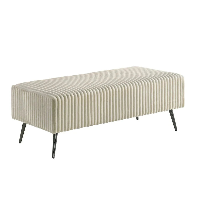 Roundhill Furniture Mavela Wide Wale Corduroy Upholstered Bench 3