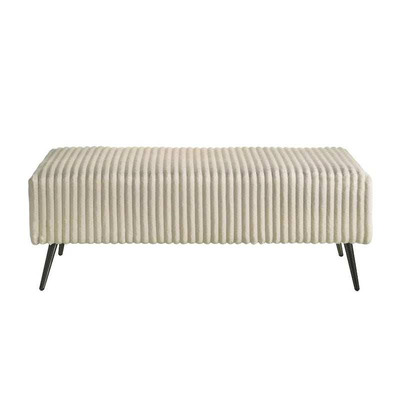 Upholstered Accent Bench with Metal Legs for Bedroom and Living Room 4