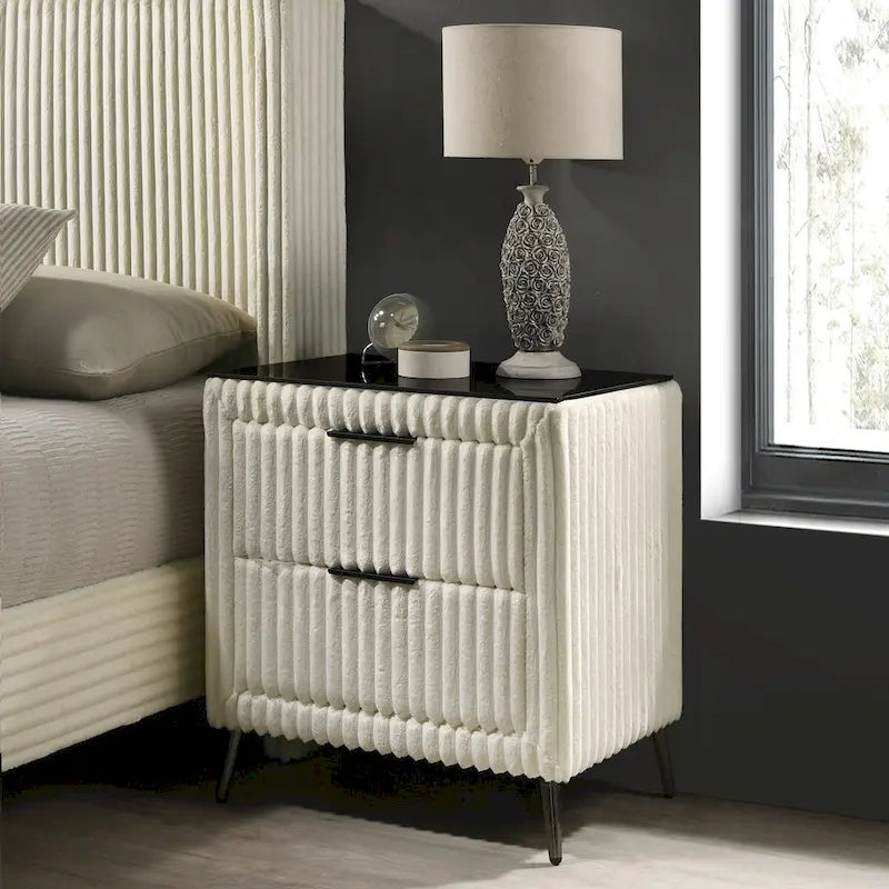 Roundhill Furniture Mavela Wide Wale Corduroy Upholstered Bench 7