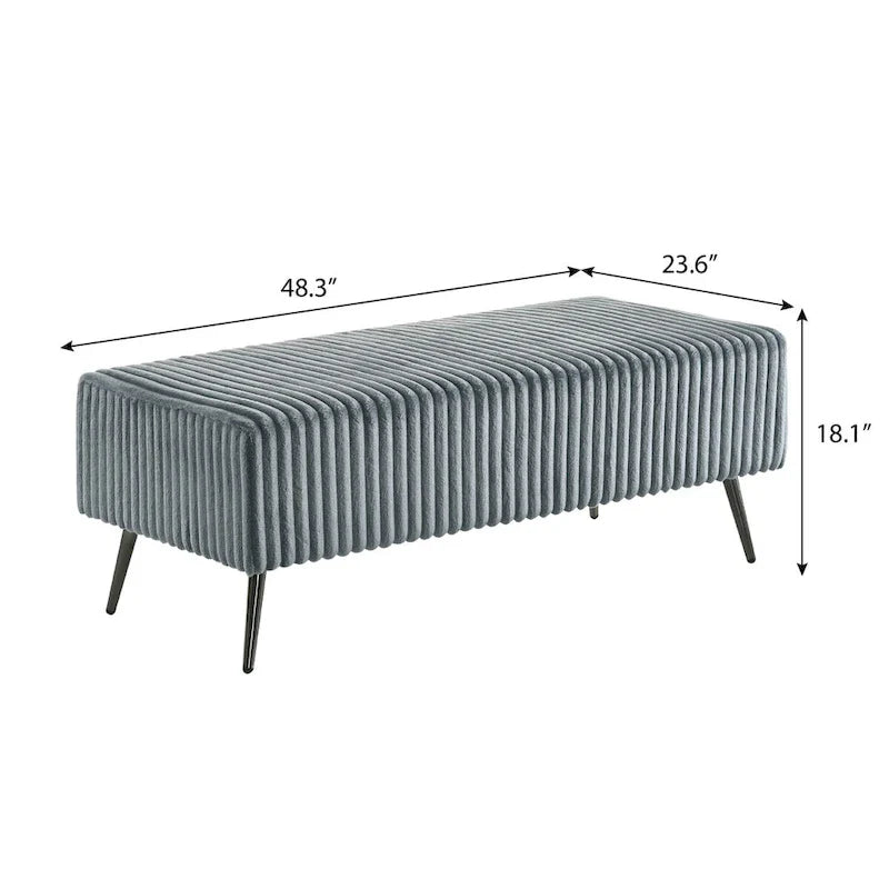 Upholstered Accent Bench with Metal Legs for Bedroom and Living Room 12