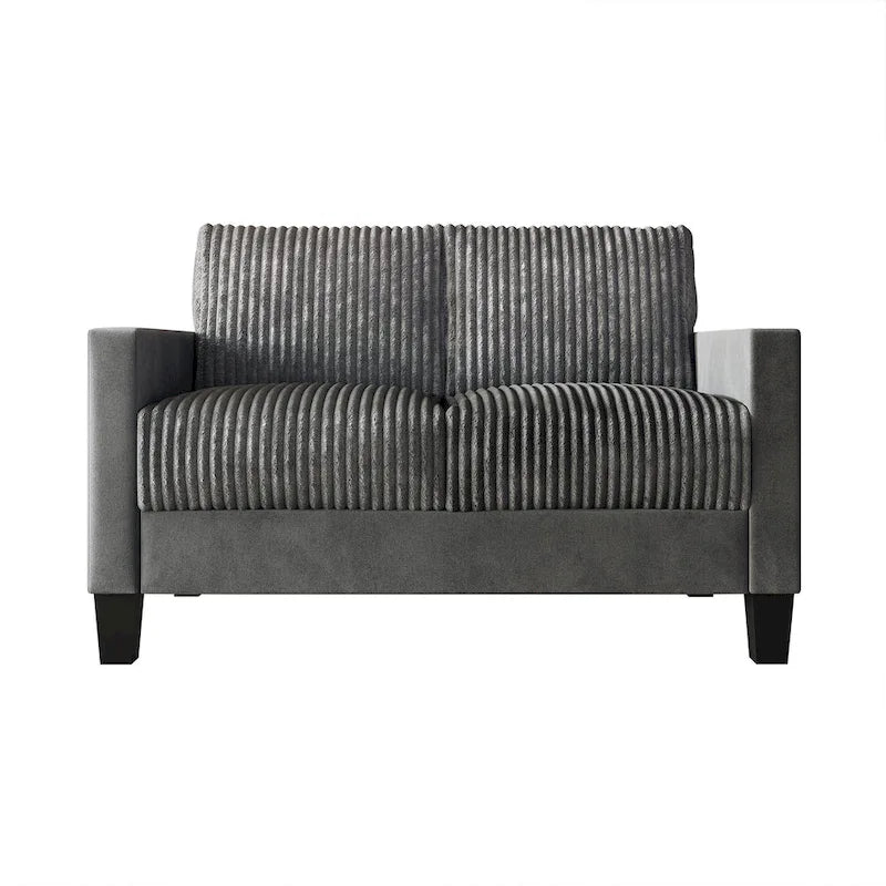 CraftPorch Velvet Upholstered Mid-Century Modern Corduroy 2-Piece Living Room Set 20