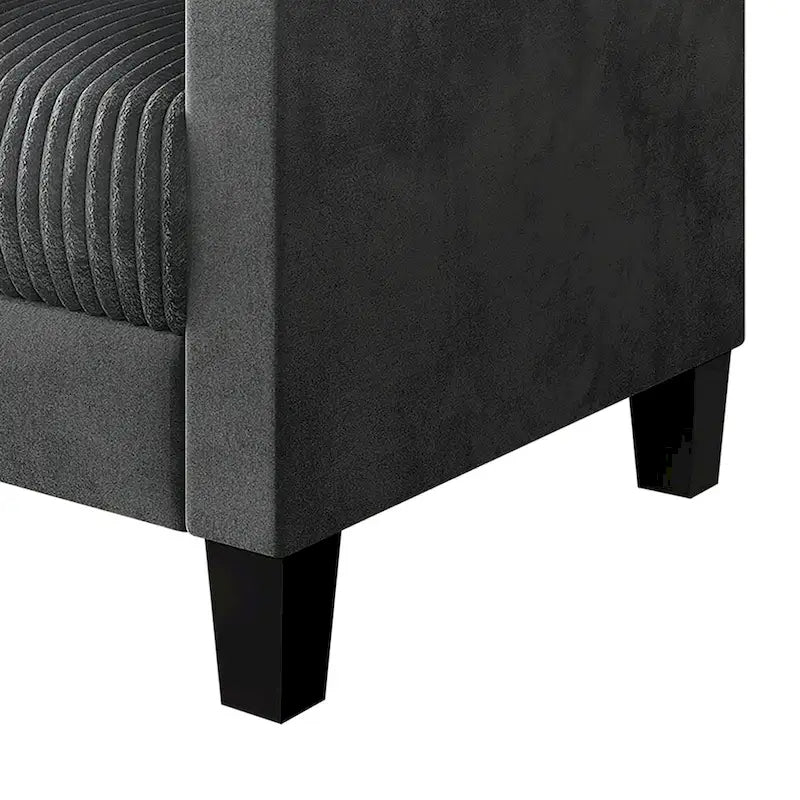CraftPorch Velvet Upholstered Mid-Century Modern Corduroy 2-Piece Living Room Set 24