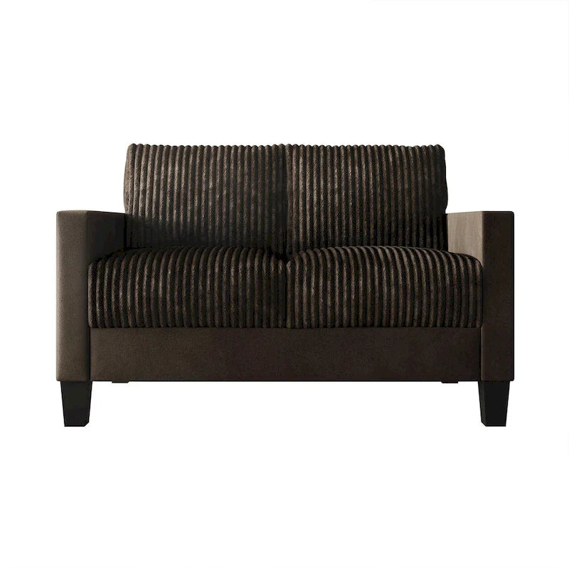 CraftPorch Velvet Upholstered Mid-Century Modern Corduroy 2-Piece Living Room Set 28
