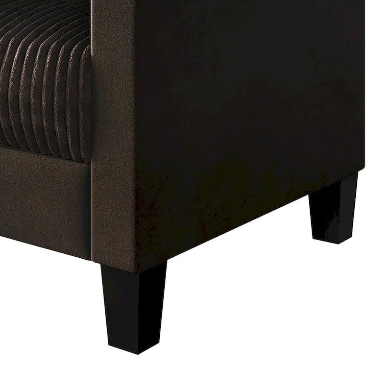 CraftPorch Velvet Upholstered Mid-Century Modern Corduroy 2-Piece Living Room Set 30