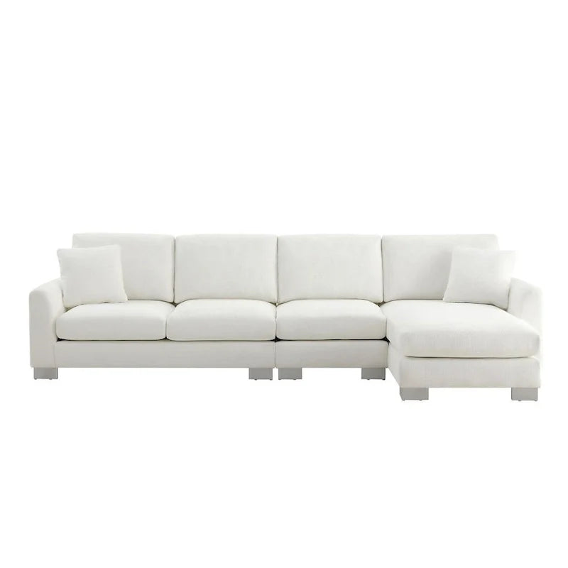 Spacious L-Shaped Chenille Sectional Sofa with Chaise Lounge for Living Room, Apartment, or Office 11
