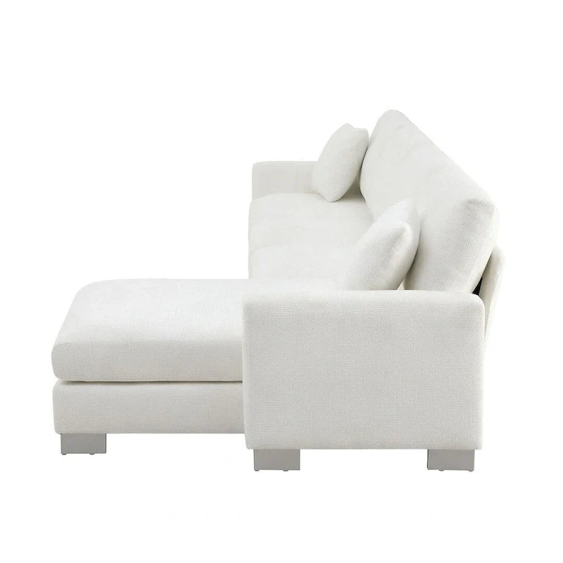 Spacious L-Shaped Chenille Sectional Sofa with Chaise Lounge for Living Room, Apartment, or Office 13