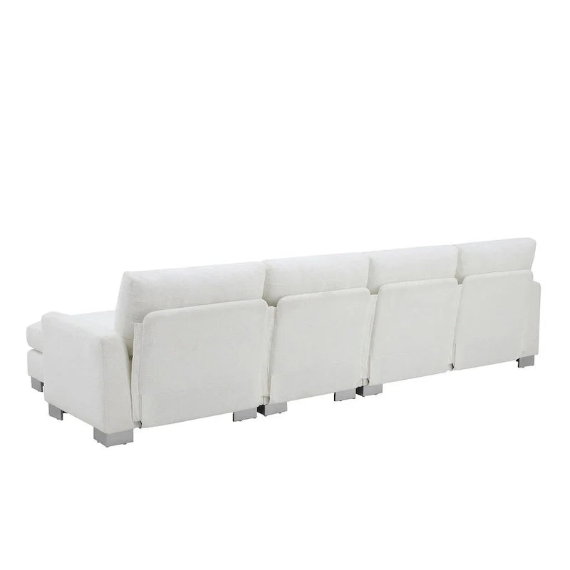 Spacious L-Shaped Chenille Sectional Sofa with Chaise Lounge for Living Room, Apartment, or Office 14