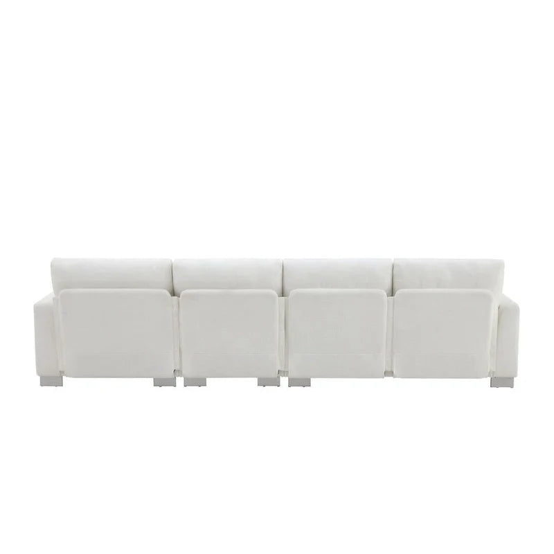 Spacious L-Shaped Chenille Sectional Sofa with Chaise Lounge for Living Room, Apartment, or Office 15