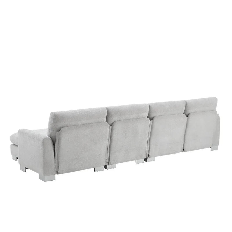 Spacious L-Shaped Chenille Sectional Sofa with Chaise Lounge for Living Room, Apartment, or Office 25