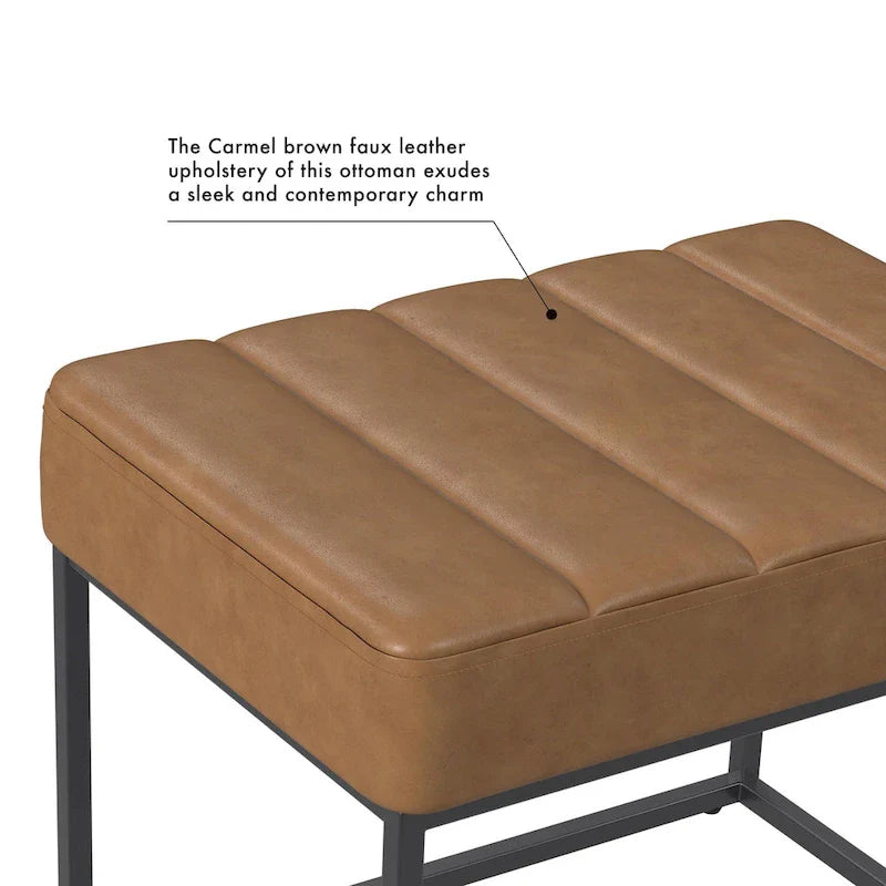 HomePop Theodore Upholstered Ottoman 4
