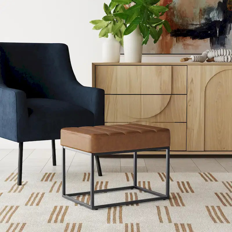 HomePop Theodore Upholstered Ottoman 6