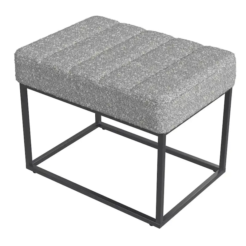 Upholstered Ottoman with Tufted Cushion and Metal Frame 16