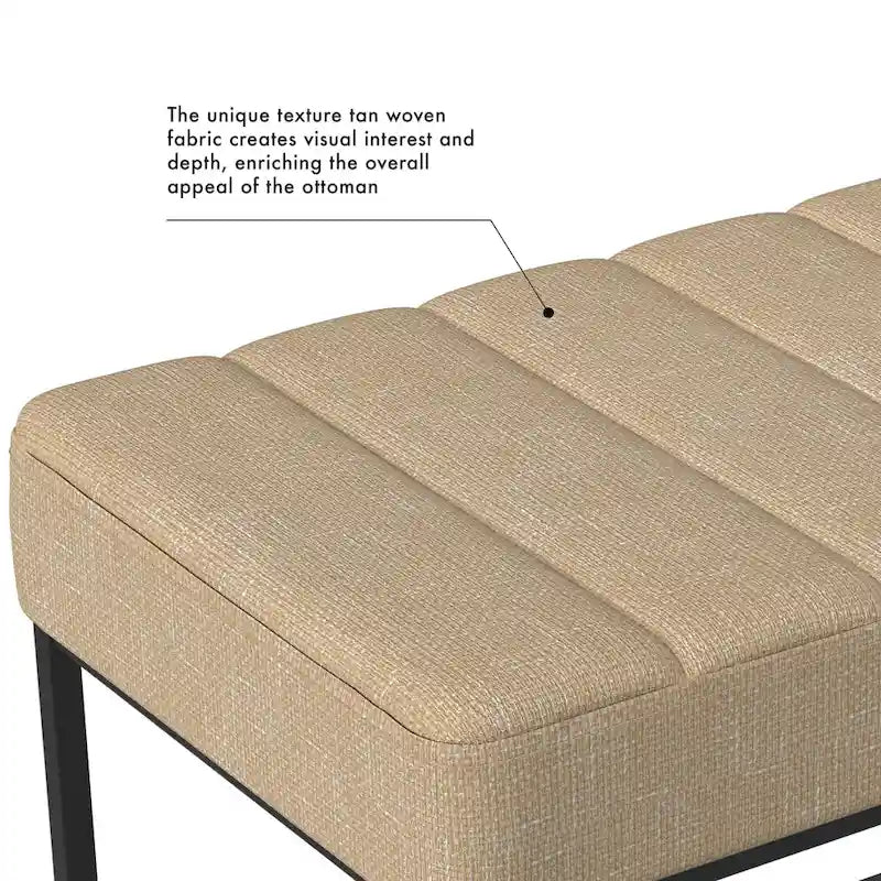 HomePop Theodore Upholstered Ottoman 22