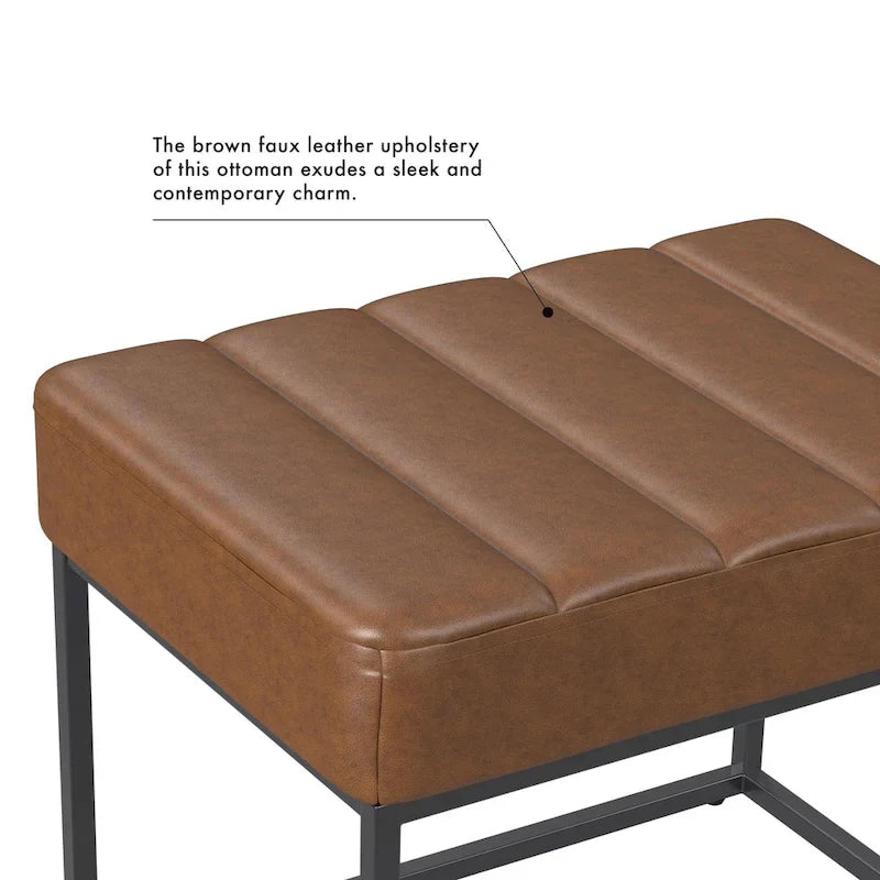 HomePop Theodore Upholstered Ottoman 27