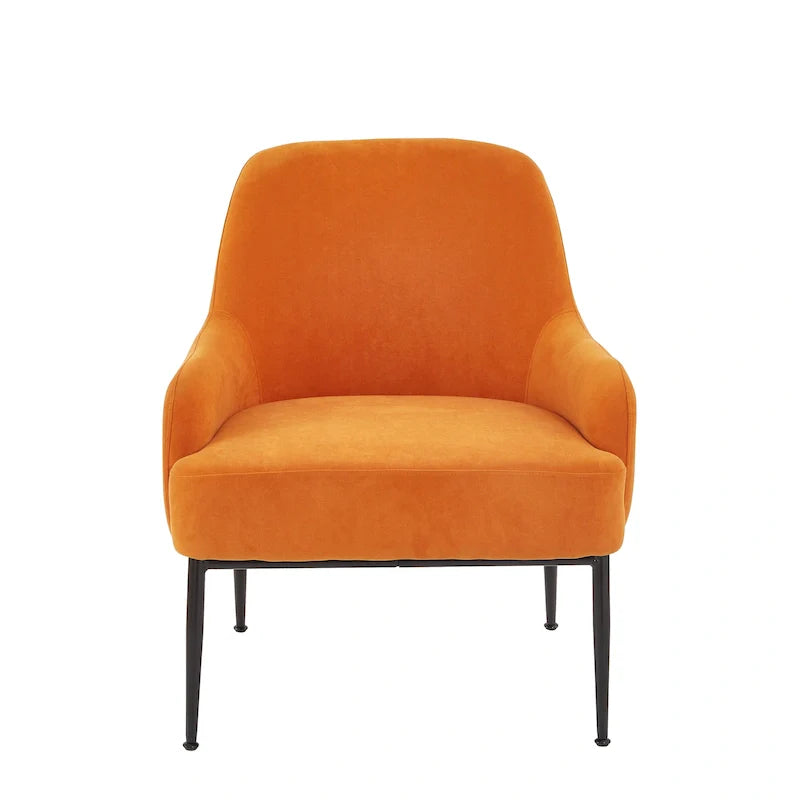 Mid-Century Velvet Accent Chair with Slope Arms 30