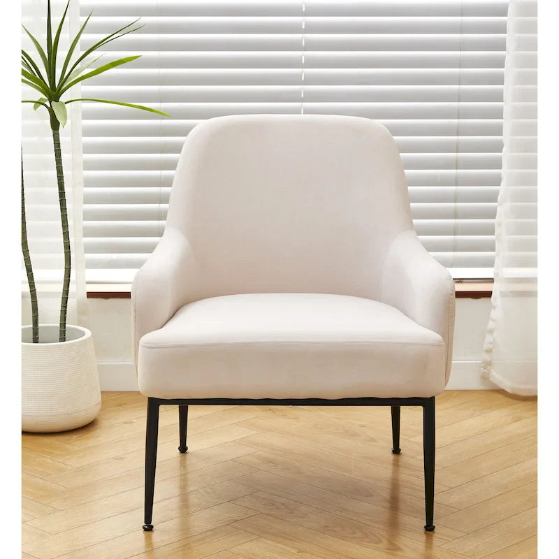 Mid-Century Velvet Accent Chair with Slope Arms 32