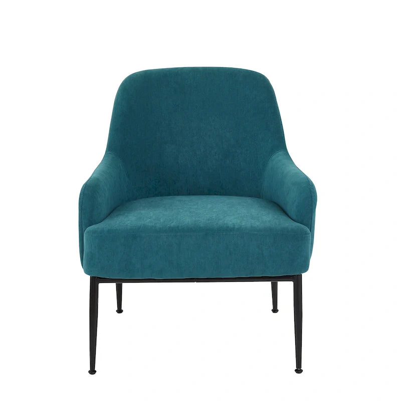 Mid-Century Velvet Accent Chair with Slope Arms 34